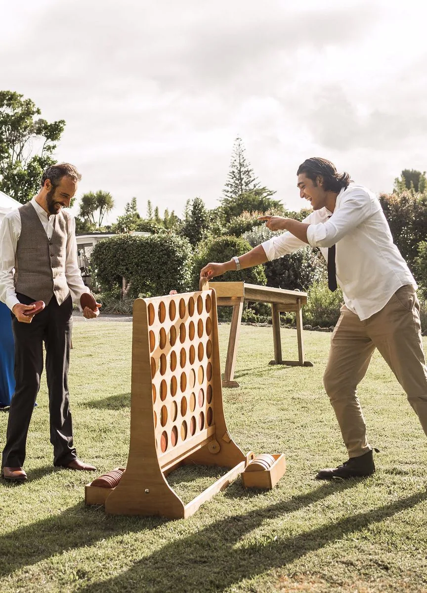 Vier op een rij als laagdrempelig spel voor een trouwreceptie